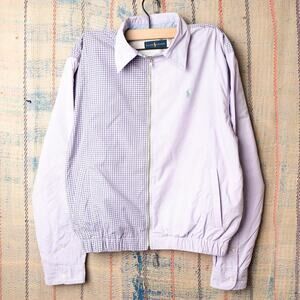 Custom upcycled polo harrington jacket